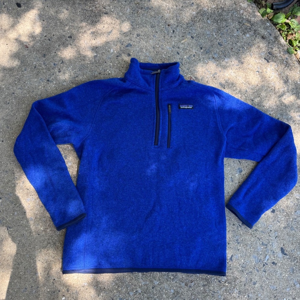 Patagonia Better Sweater 1/4 Zip Fleece Pullover Blue Mens Medium 25522 FA16